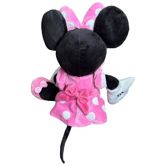 18" DISNEY Minnie Mouse Plush Pink Polka Dot Dress & Bow White Bloomers Stuffed - Picture 6 of 12